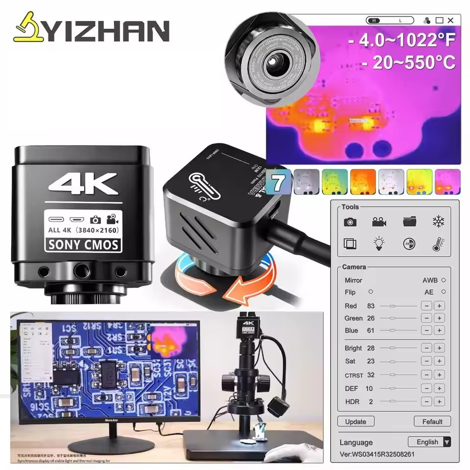 Electronics Repair Tool - Termocamera YIZHAN 256*192 Pixel 4K, Microscopio